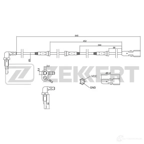 Датчик АБС ZEKKERT SE-6173 CQD 26O 1440198907 изображение 0