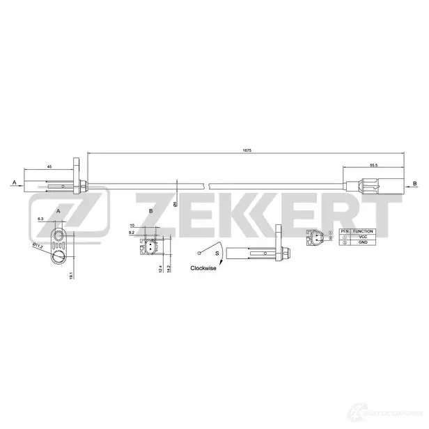 Датчик АБС ZEKKERT SE-6144 XG10 MY 1440198935