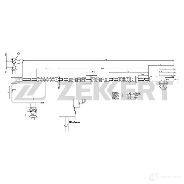 Датчик АБС ZEKKERT 1440198954 18 2K5 SE-6123