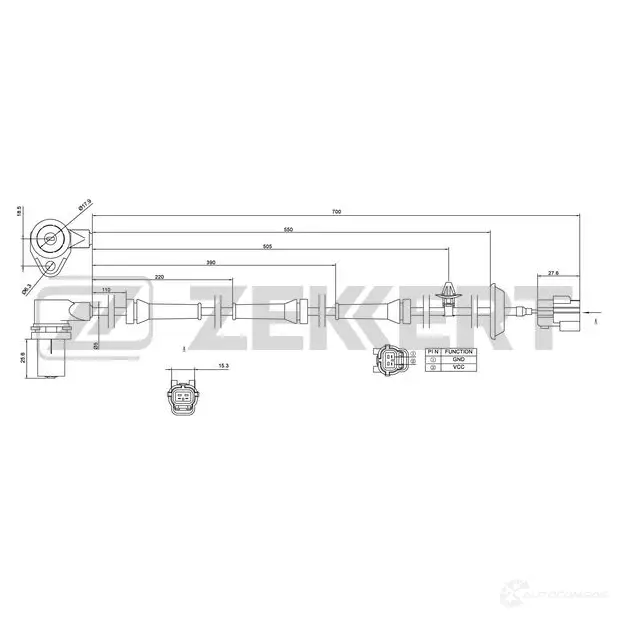 Датчик АБС ZEKKERT WPI T1L SE-6117 1440198961