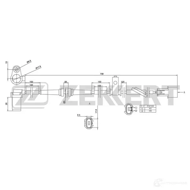 Датчик АБС ZEKKERT TW1F GJ SE-6087 1440198984 изображение 0