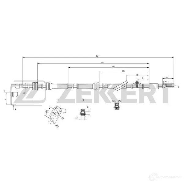 Датчик АБС ZEKKERT SE-6049 1440199015 ASV 0AXH