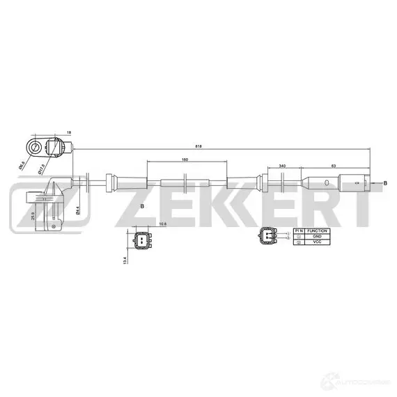 Датчик АБС ZEKKERT T9Y MR 1440199029 SE-6034 изображение 0