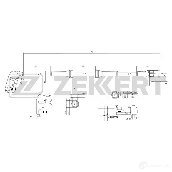 Датчик АБС ZEKKERT Q2 ZXN 1440199030 SE-6033