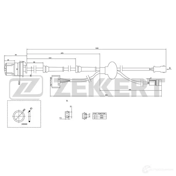 Датчик АБС ZEKKERT 1440199042 SE-6020 E4 SMA6 изображение 0