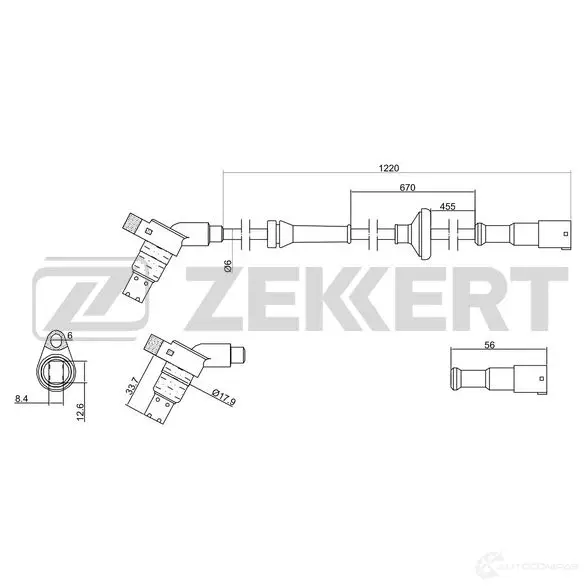 Датчик АБС ZEKKERT SE-6005 J937JL 2 1440199055