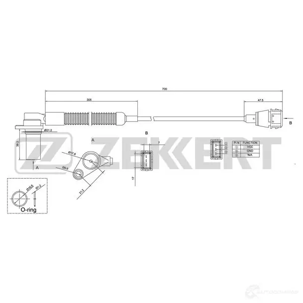 Датчик коленвала, импульсов ZEKKERT 1440199221 SE-4025 8CG2Z Y