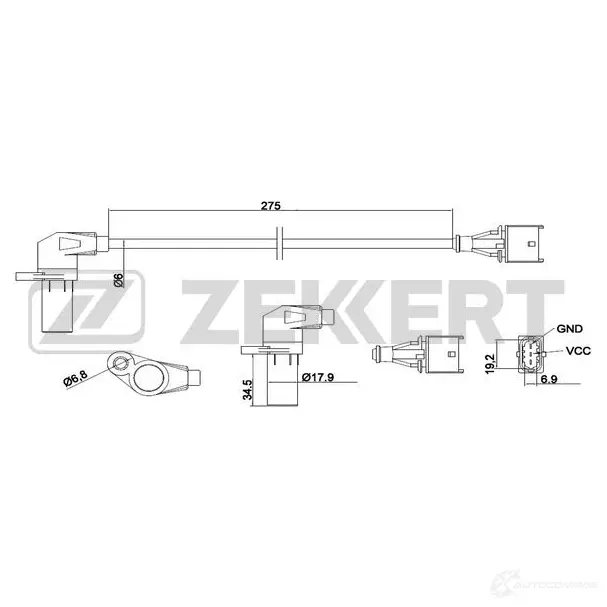 Датчик коленвала, импульсов ZEKKERT Y0TRS 2 1440199222 SE-4024