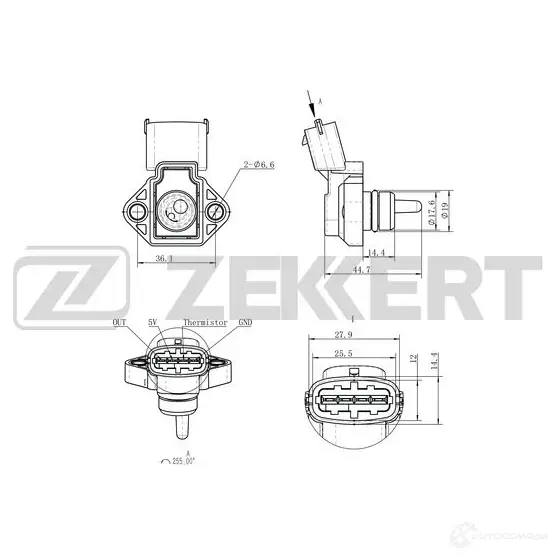 Расходомер воздуха ZEKKERT SE-2021 1440199243 4WY MG60 изображение 0