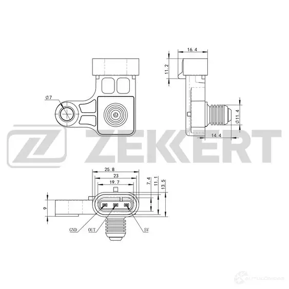 Расходомер воздуха ZEKKERT L PTKM3 1440199257 SE-2008 изображение 0