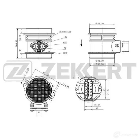 Расходомер воздуха ZEKKERT 57LZ AZ 1440199260 SE-2003 изображение 0