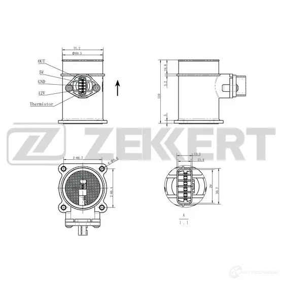 Датчик абсолютного давления ZEKKERT SE-1085 1440199277 CL9B XZ изображение 0