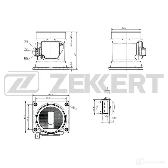 Датчик абсолютного давления ZEKKERT LOH8 W 1440199280 SE-1082 изображение 0