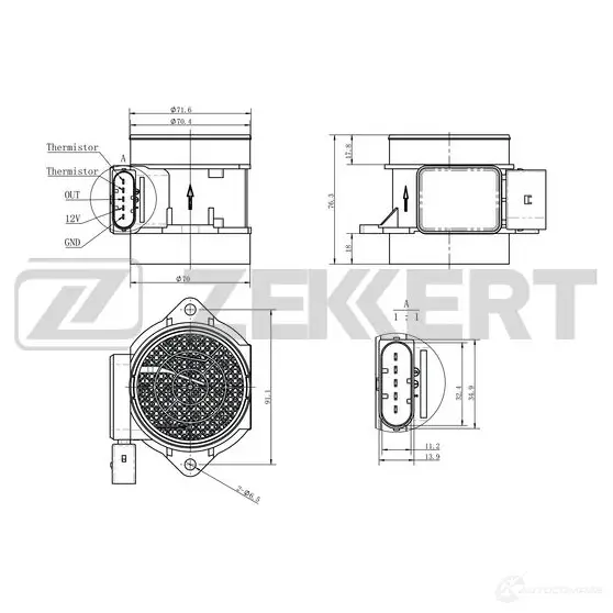 Датчик абсолютного давления ZEKKERT 1440199283 SE-1079 9A7H S изображение 0