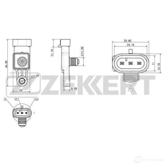 Датчик абсолютного давления ZEKKERT SE-1058 1440199306 AV2Z 7J изображение 0