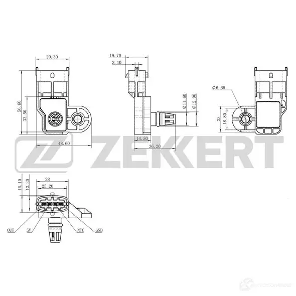 Датчик абсолютного давления ZEKKERT 1440199310 1 2ULEH SE-1055 изображение 0