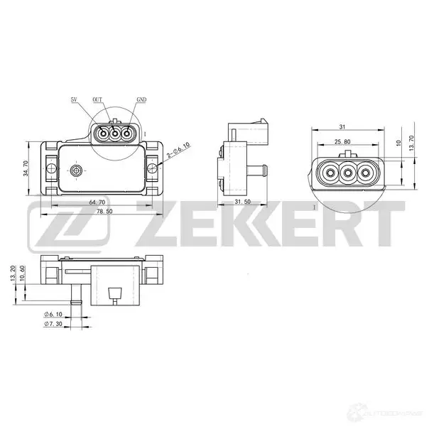 Датчик абсолютного давления ZEKKERT 1440199311 SE-1053 OWR1R P изображение 0