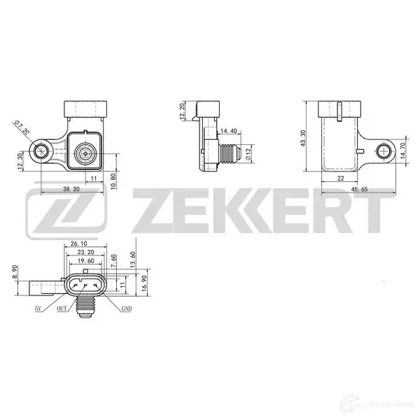 Датчик абсолютного давления ZEKKERT 1440199314 SE-1048 ZJRO 4YV изображение 0