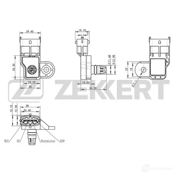 Датчик абсолютного давления ZEKKERT SE-1044 20DY 2LS 1440199316 изображение 0