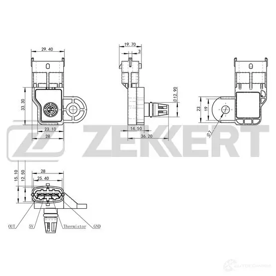 Датчик абсолютного давления ZEKKERT 1440199318 TTK0 VR SE-1042 изображение 0