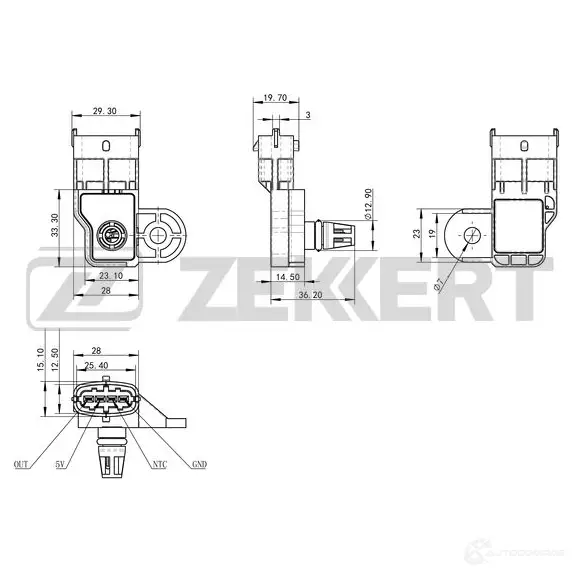 Датчик абсолютного давления ZEKKERT FF 3DA18 1440199319 SE-1041 изображение 0