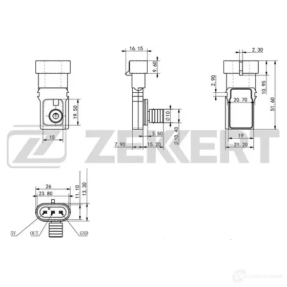 Датчик абсолютного давления ZEKKERT EXZ X7A 1440199332 SE-1026 изображение 0
