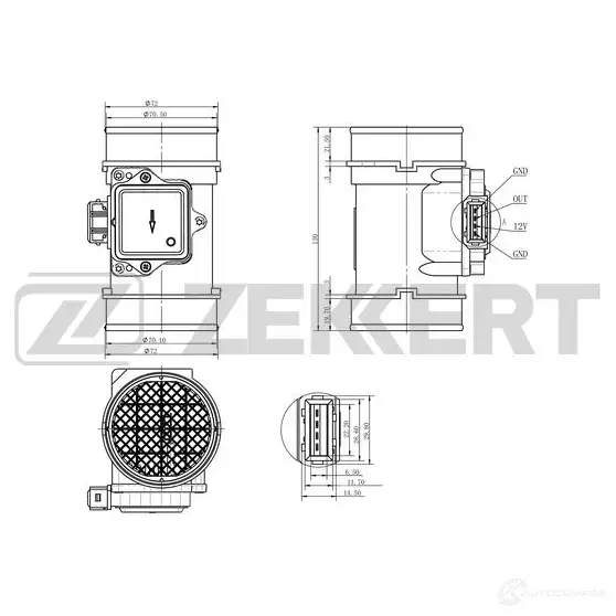 Расходомер воздуха ZEKKERT SE-1022 1440199335 KYYTF TI