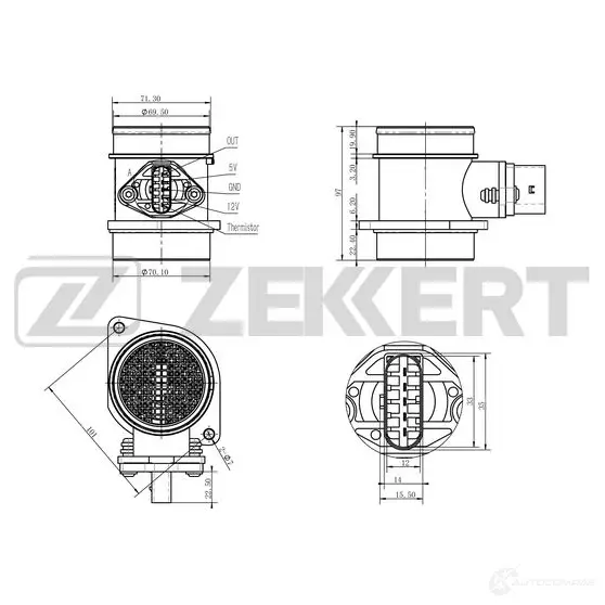 Расходомер воздуха ZEKKERT 1440199336 SE-1021 Y NLNT изображение 0