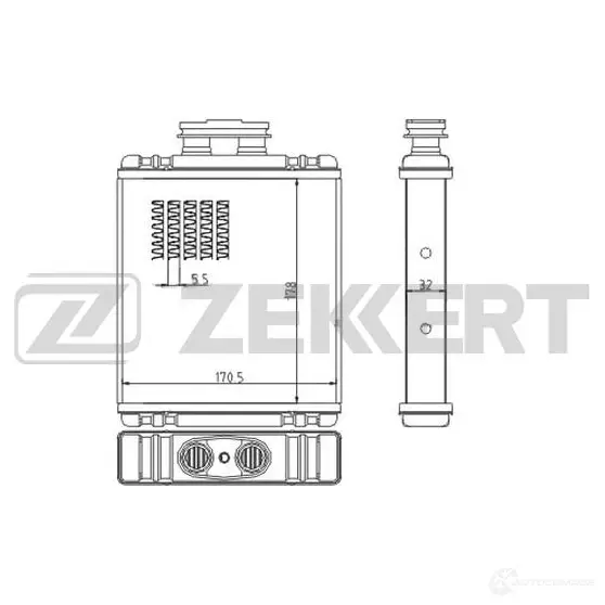 Радиатор печки, теплообменник ZEKKERT MK-5136 1440200129 SW9T 3FL изображение 0