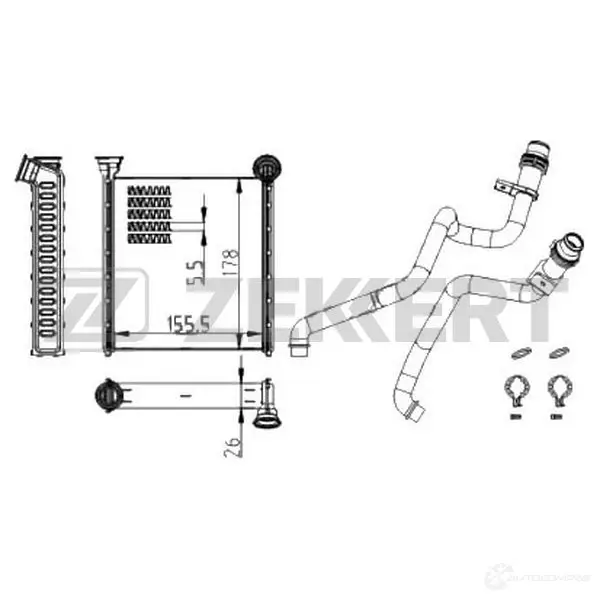 Радиатор печки, теплообменник ZEKKERT MK-5127 9 GCQT4 1440200138 изображение 0