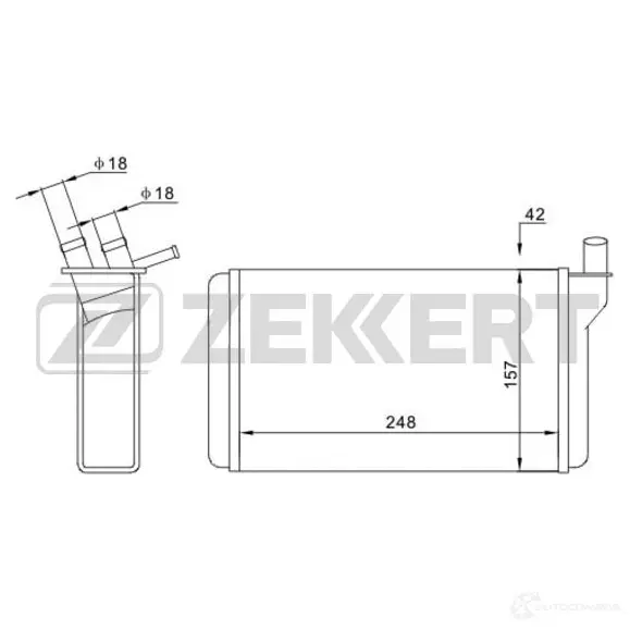 Радиатор печки, теплообменник ZEKKERT 5HA UJW 1440200140 MK-5125 изображение 0