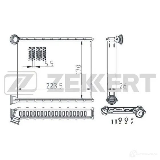 Радиатор печки, теплообменник ZEKKERT MK-5114 9JIC0 9C 1440200151 изображение 0