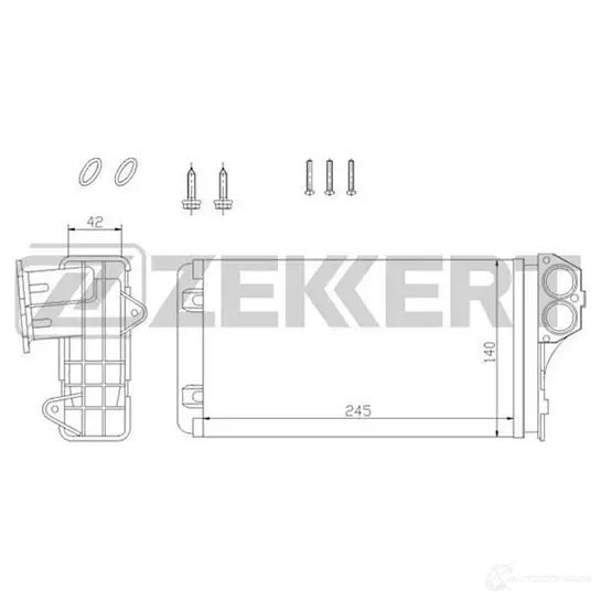 Радиатор печки, теплообменник ZEKKERT ZX 2X7 1275192849 MK-5088 изображение 0