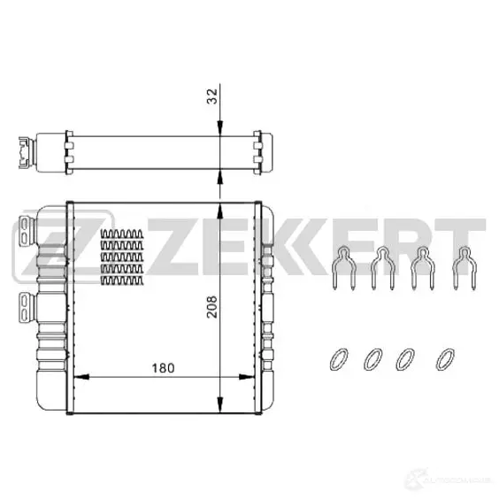 Радиатор печки, теплообменник ZEKKERT 1275192841 O4MOC SZ MK-5087 изображение 0