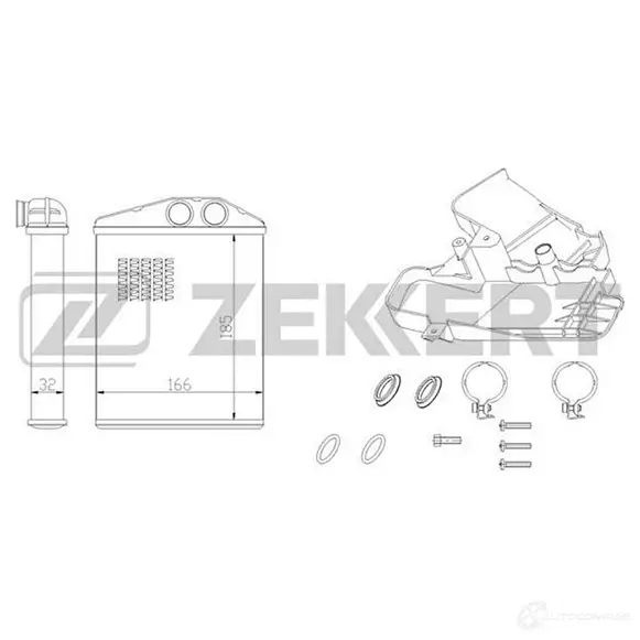 Радиатор печки, теплообменник ZEKKERT 9KXW M MK-5084 1275192801 изображение 0