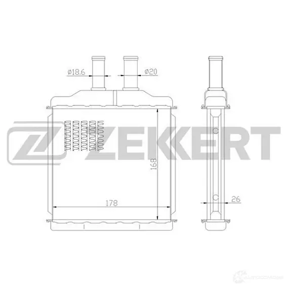 Радиатор печки, теплообменник ZEKKERT 9A9VD 3 MK-5045 153574317 изображение 0