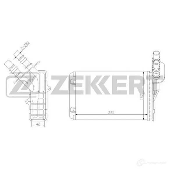 Радиатор печки, теплообменник ZEKKERT D5ZQ M0 4319569 MK-5019 изображение 0