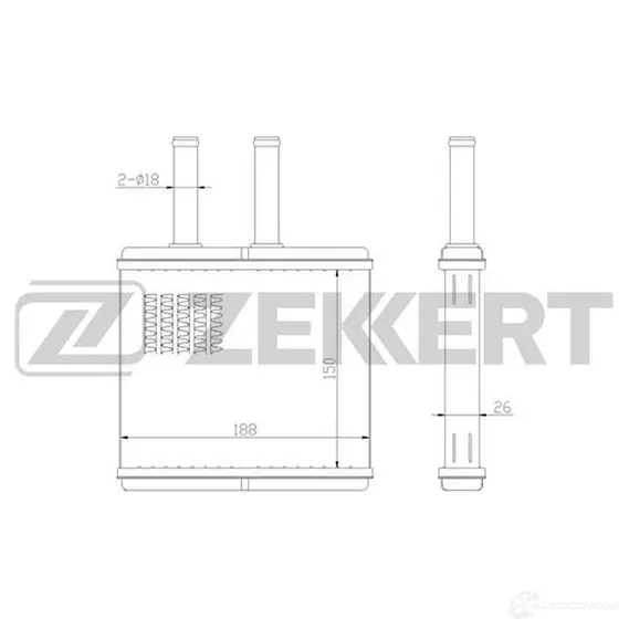 Радиатор печки, теплообменник ZEKKERT MK-5012 66010020 3A8T LS изображение 0