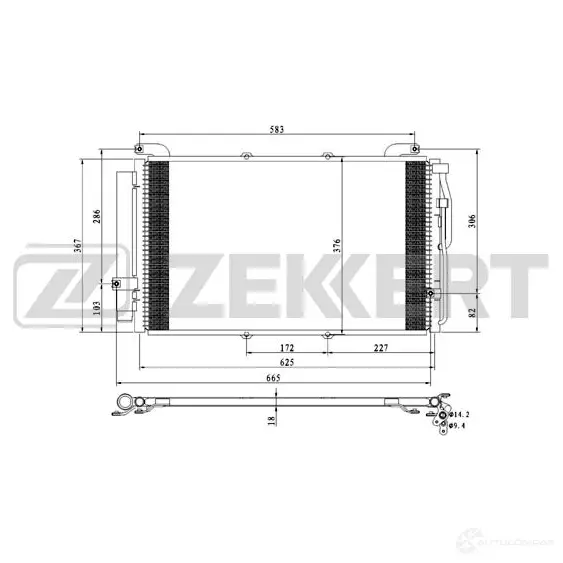Радиатор кондиционера ZEKKERT MK-3182 1440200173 DZA LPWV изображение 0