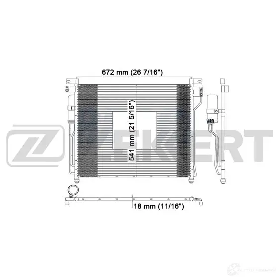 Радиатор кондиционера ZEKKERT 8S7X YFQ 1440200188 MK-3166 изображение 0