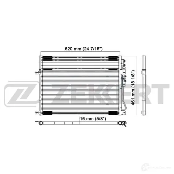 Радиатор кондиционера ZEKKERT 1275192199 MK-3150 YGJ4F Y3 изображение 0