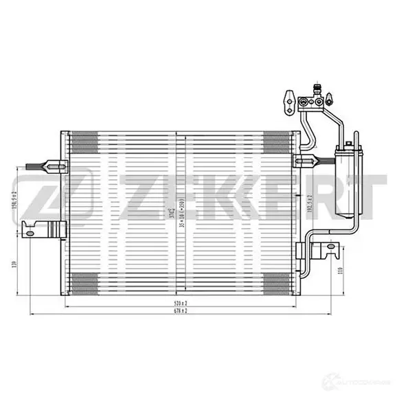 Радиатор кондиционера ZEKKERT MK-3092 DO2 O98J 1275191917 изображение 0