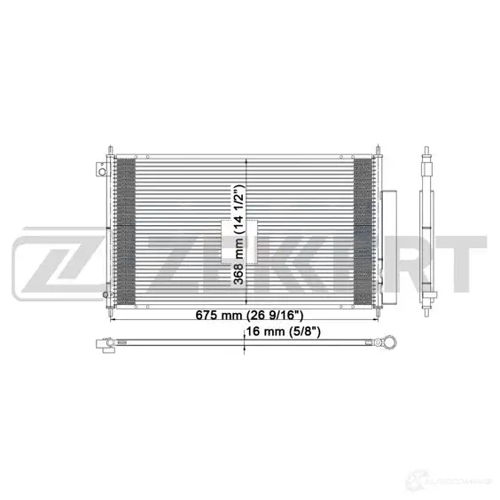 Радиатор кондиционера ZEKKERT 65887236 SK GFD9L MK-3046 изображение 0