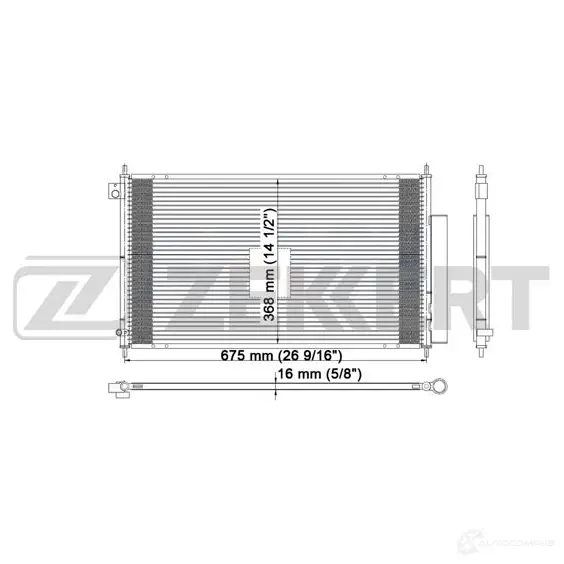Радиатор кондиционера ZEKKERT 65887236 SK GFD9L MK-3046