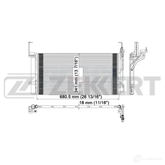 Радиатор кондиционера ZEKKERT MK-3038 4319538 5C 4NI
