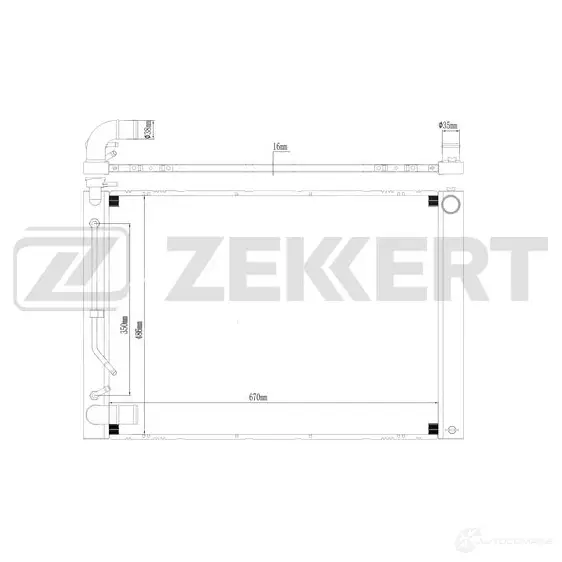 Радиатор охлаждения двигателя ZEKKERT 1440200195 Y6 FNUC MK-1624 изображение 0