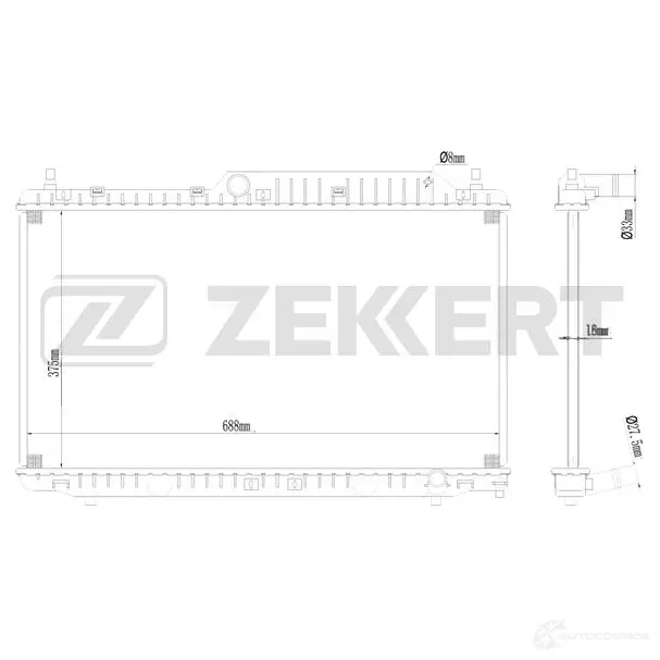 Радиатор охлаждения двигателя ZEKKERT B OTQS7 1440200198 MK-1621 изображение 0