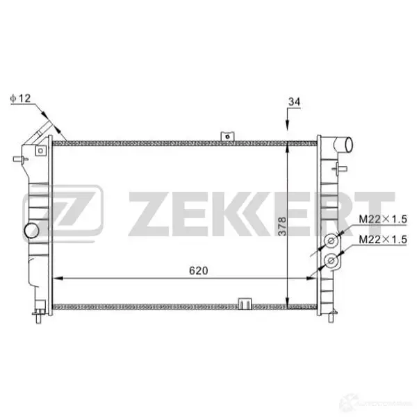 Радиатор охлаждения двигателя ZEKKERT WO3R N 1440200199 MK-1620 изображение 0