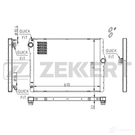 Радиатор охлаждения двигателя ZEKKERT MK-1615 UYU PCM 1440200203