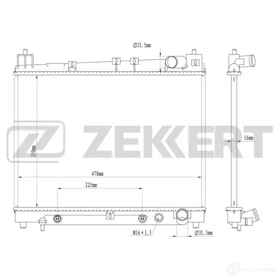 Радиатор охлаждения двигателя ZEKKERT M0CZE 9X MK-1582 1440200230 изображение 0